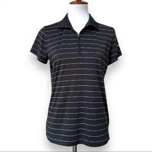 Slazenger Golf Coral Teal Black Short Sleeve Polo Medium